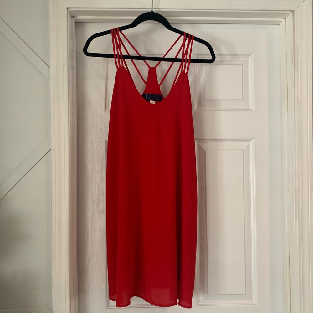 Red dress with stylish straps